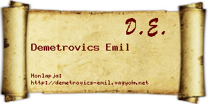 Demetrovics Emil névjegykártya